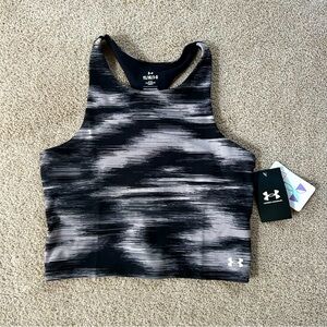 Under Armour Youth Girls Large Motion Printed Crop Tank Top Fitted Racerback NWT